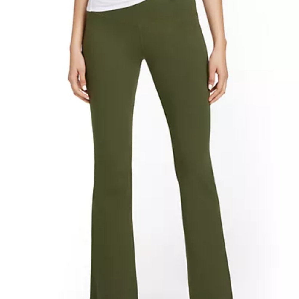 2 New York & Company High Waisted Bootcut Yoga Pants Woodland/army/olive Green